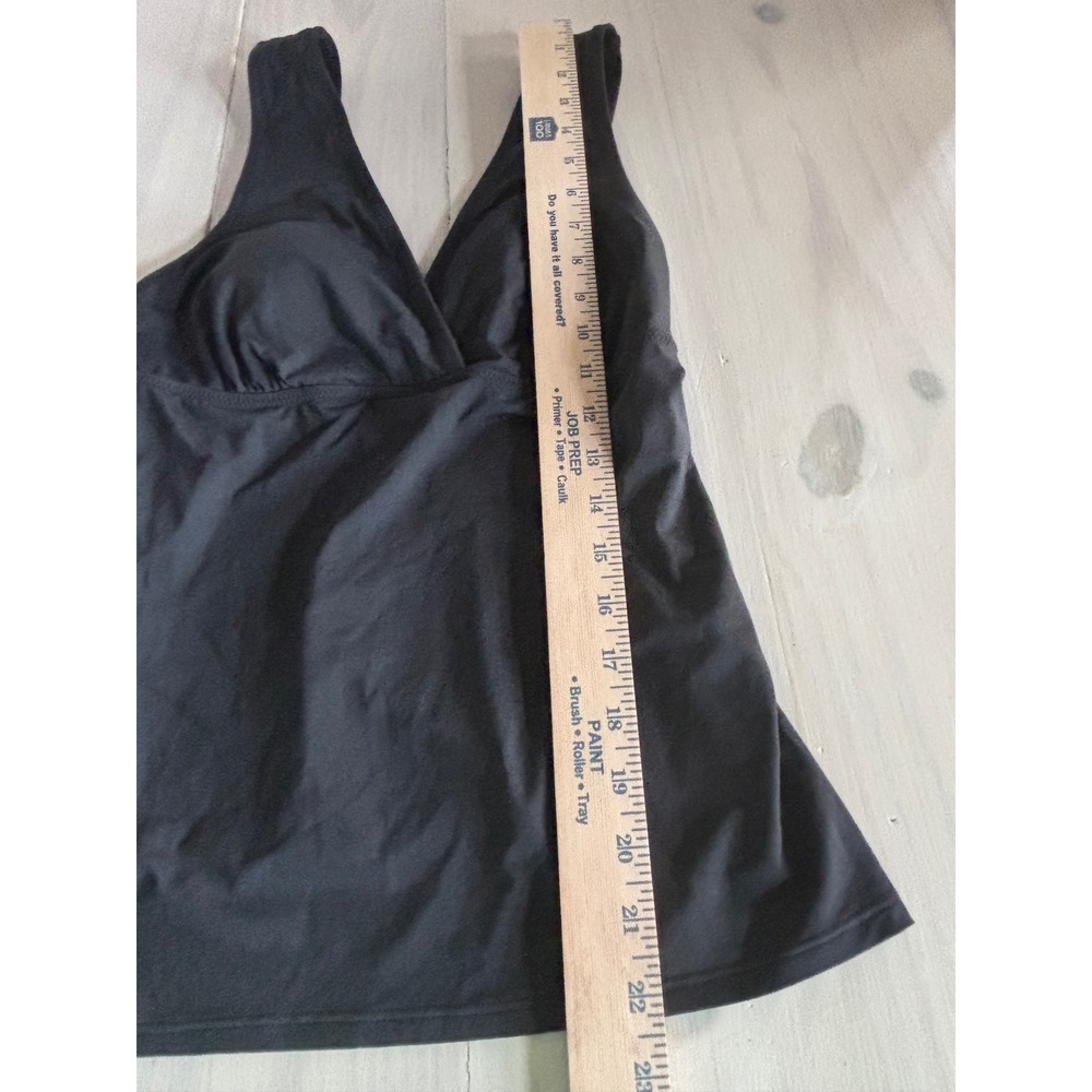 Lands End Womens Black Surplice V-Neck Tankini Swim Top Size 8 Solid Sleeveless - Picture 5 of 10